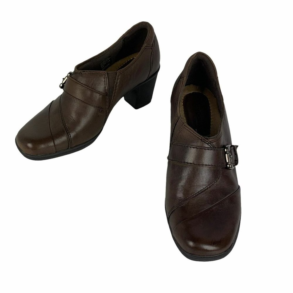 Earth Origins by Earth Brown Leather Margaret Style Booties Buckle‎ Size 6.5M